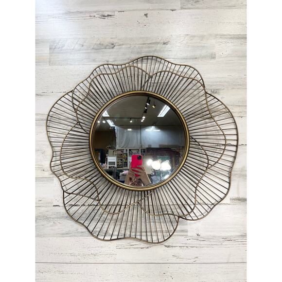 Gold Contemporary Rose Design Mirror - Picture 1 of 4